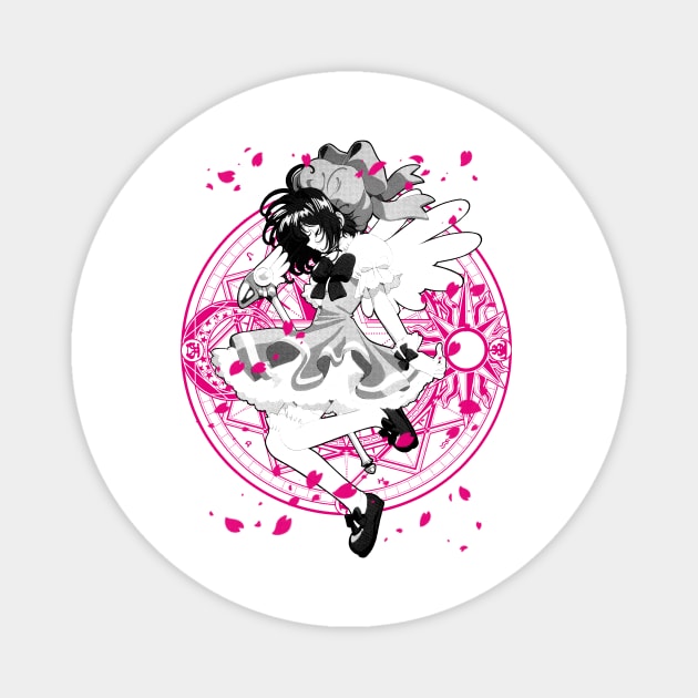 Sakura Magic Circle (black) Magnet by geekingink